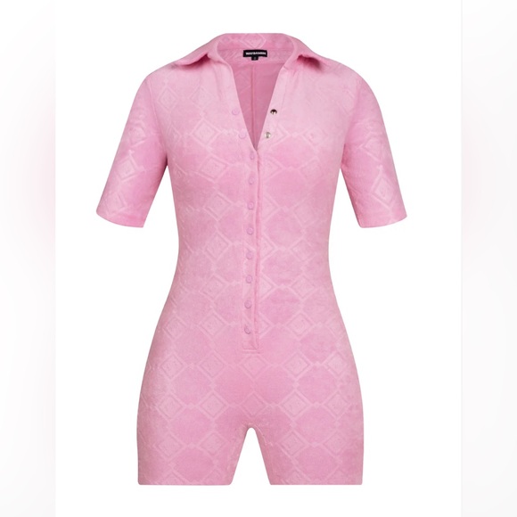 WAYDAMIN - TERRY TEXTURED PRINT ROMPER - Picture 1 of 4